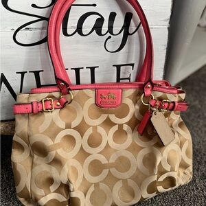 Vintage Coach Madison Op Art Satchel Bag Purse Tote